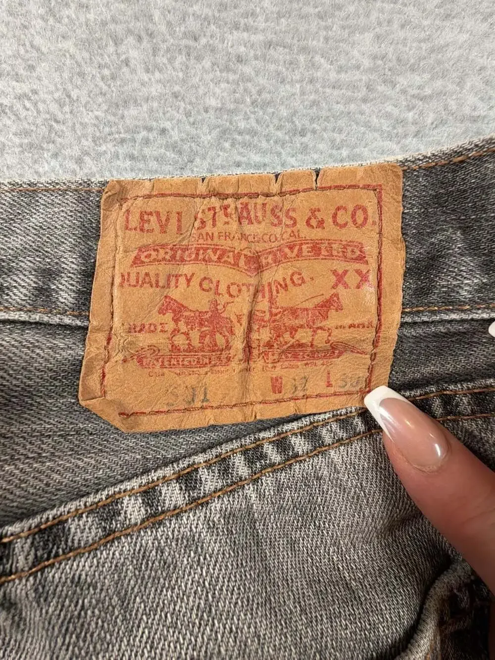 Levi's 501 Original Fit Button-Fly Gray Denim Jeans